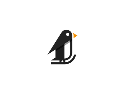 Penguin logo animal bird geometric logo mark peng penguin ski snow tsanev winter