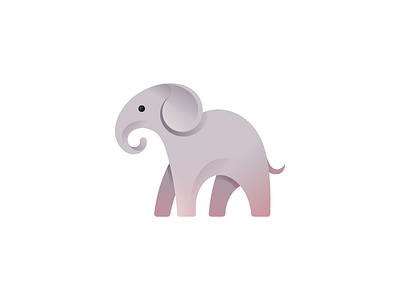 Elephant animal bulagaria cute elephant geometric gradient icon illustration tsanev