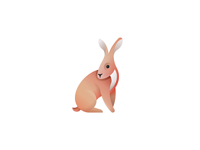 Rabbit animal bulgaria gradient icon illustration minimal rabbit set tsanev