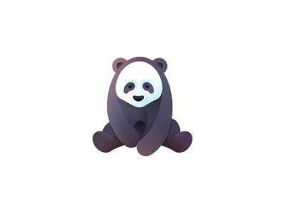 Panda animal bulgaria design gradient icon illustration minimal panda set shape tsanev