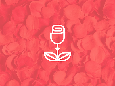 Rose mark branding coffee garden glass identity mark rose tsanev wine