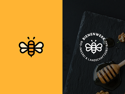 Bienenwerk b bee branding design identity logo mark tsanev