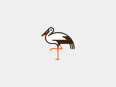 Stork animal bird branding logo mark stork tsanev vector