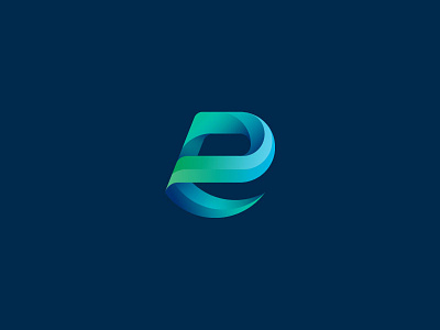 E Monogram branding gaming gradient logo monogram