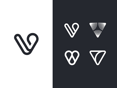 V Monograms branding design lights line location logo monogram pin v