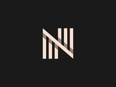 N Monogram branding lines logo minimal monogram n shadow