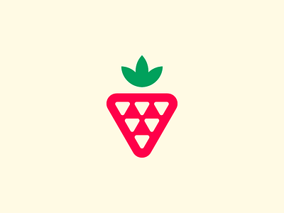 Strawberry Logo food fruit geometric logo minimal nature strawberry yummy