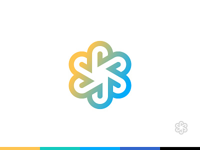 Wip branding color connection gradient hexagon logo symbol united