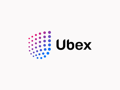 Ubex block chain branding color crypto identity letter logo minimal monogram u