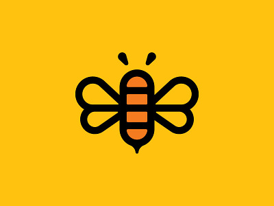 Honeybee bee brand cute honey logo mark narure
