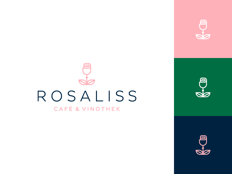 Coffee shop Branding minimal brand coffee wine design logo branding rose