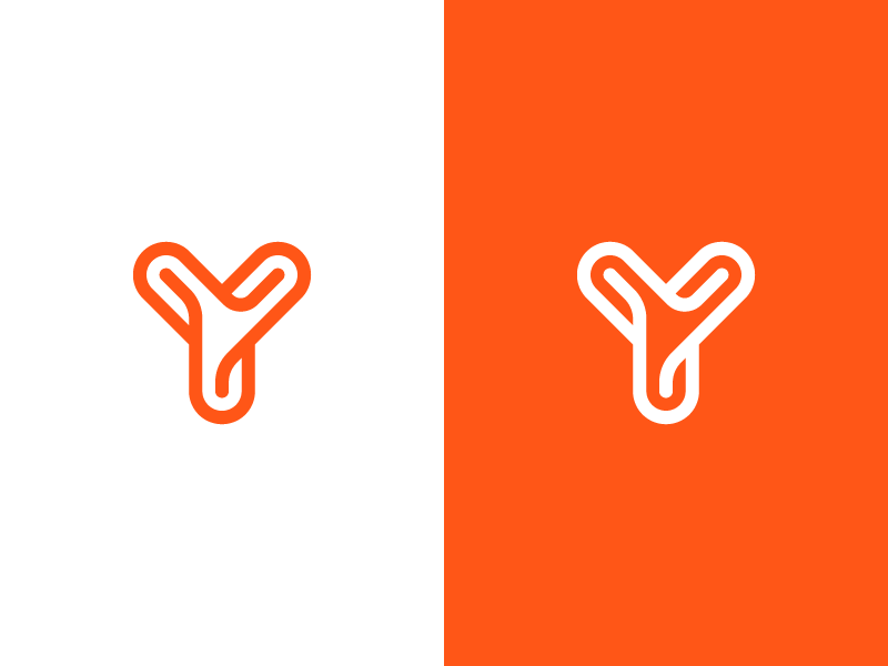 Y Monogram letter design blockchain ico trading branding logo monogram y