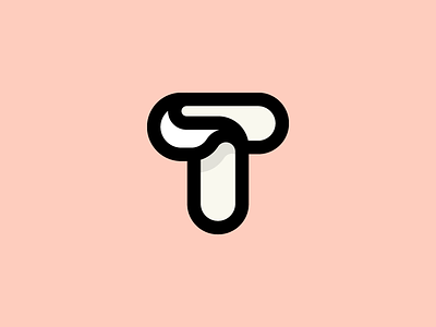 T Monogram branding fold identity letter logo monogram plastic t
