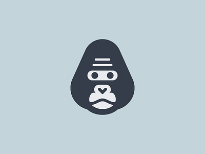 Gorilla animal branding gorilla head logo mark minimal monkey negative
