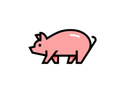 Piggi animal branding cute farm food friendly icon logo pig