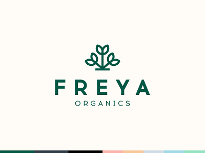 Freya Organics brand branding cosmetic design herbal logo natural nature organics plant skincare