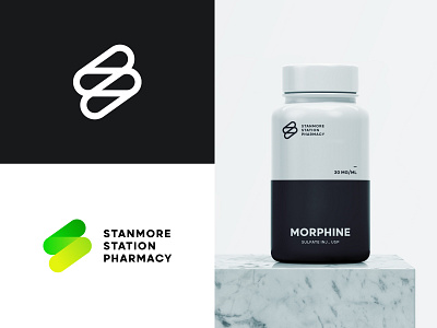 Stanmore Station Pharmacy brand branding craft health icon logo pharmacist pharmacy pill store