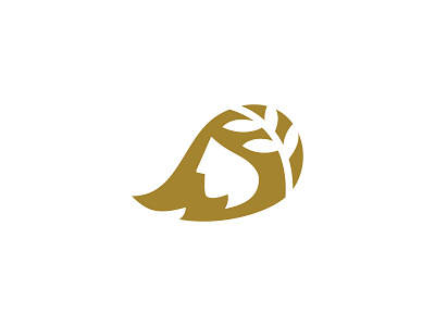 Golden Girl branch branding design face hair head human identity leafs logo minimal nature negative space logo symbol woman