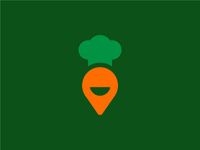 Veggie bio branding carrot chef hat face food food app fresh hat healthy location logo negative space logo pin restaurant logo smart smile startup vegan veggies