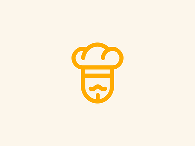 Chef application brand branding bread chef cook food hat logo moustache restaurant startup tasty