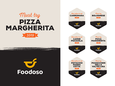 Foodoso Branding brand design brand identity branding dishes food italy logo meal pizza restaurant spoon startup tasty traditional