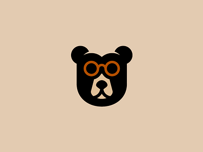 Brillenbär animal bear berlin brand branding face glass logo minimal optics shop startup