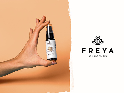 Freya Organics brand branding cosmetics design fresh illustration logo logo design nature organic plant skincare