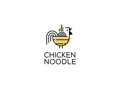 chicken noodle branding illustration logo vector
