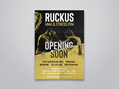 MMA Opening Soon Poster black boxing fitness gold gym martial mma poster punch ruckus