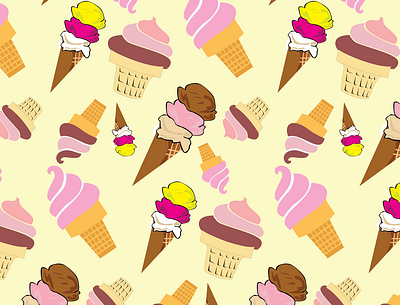 ice cream pattern background design graphic design ice cream illustration pattern pink vector wallpaper