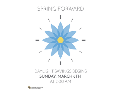Spring Forward clock daylight saving design flower flyer geometry graphic design minimalism symmetry