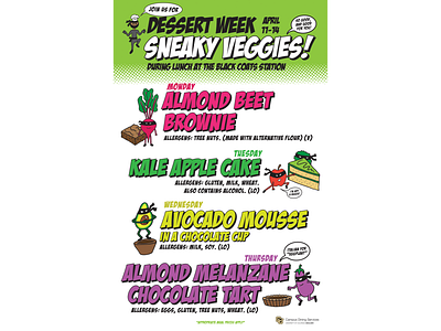 Sneaky Veggies bright cartoon flyer funny graphic design illustration ninja vegetables
