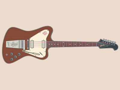 1965 Gibson Non Reverse Firebird V art design digital art electric guitar gear gibson gibson guitar gibson non reverse firebird guitar guitar art guitar illustration guitarist illustration musical instrument retro vector vector art vector illustration vintage guitar