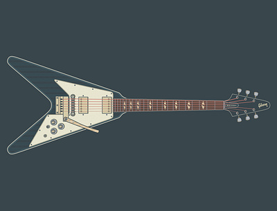 Gibson Jimi Hendrix 1969 Flying V 2d art branding design electric guitar gibson flying v graphic design guitar guitar art guitar illustration icon icons illustration jimi hendrix pattern vector vector art vector illustration