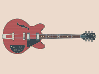 Gibson ES-325 2d art branding design electric guitar gibson gibson guitar graphic design guitar guitar art guitar illustration icon icons illustration logo music musician vector vector art vector illustration