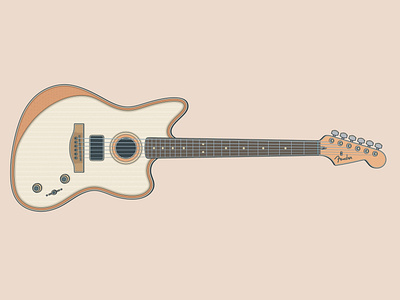 Fender Acoustasonic Jazzmaster acoustasonic art branding design electric guitar fender fender acoustasonic fender jazzmaster graphic design guitar guitar art guitar illustration icon icons illustration jazzmaster logo retro vector vector illustration