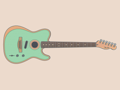 Fender Acoustasonic Telecaster acoustasonic art branding design electric guitar fender fender acoustasonic fender telecaster graphic design guitar guitar art guitar illustration icon icons illustration logo retro telecaster vector vector illustration