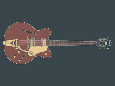 Gretsch G6122TG Players Edition Country Gentleman art branding country design electric guitar gentleman graphic design gretsch guitar guitar art guitar illustration guitarist icon icons illustration logo retro vector vector illustration vintage