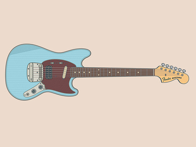 Fender Kurt Cobain Mustang art branding design electric guitar fender fender mustang guitar guitar art guitar illustration guitarist illustration kurt cobain logo music musician mustang nirvana vector vector art vector illustration