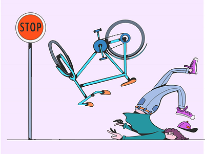 Bike crash 2d adobedraw bike crash illustration sketch