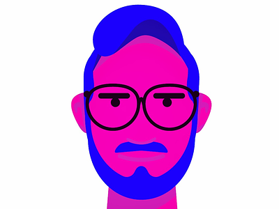 Hello :) face flat design glasses illustration illustrator wip