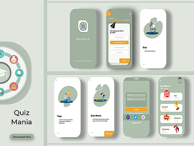 Quiz Mania App. app design graphic design logo ui ux