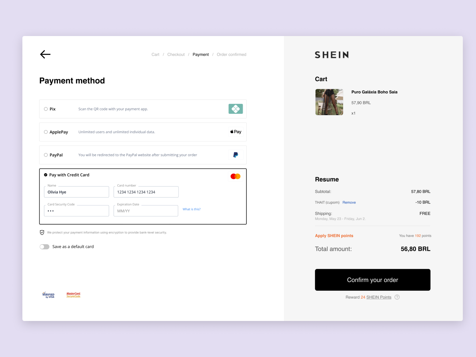 Checkout SHEIN E-Commerce by Bea Albino on Dribbble