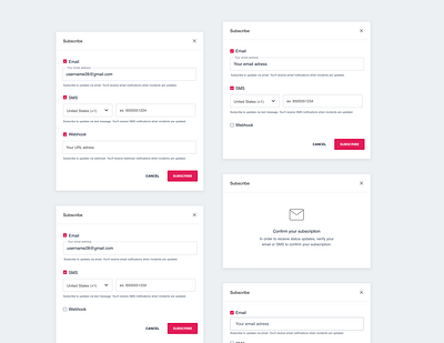 Modal Subscribe design modal newsletter sms subscribe ui webhook