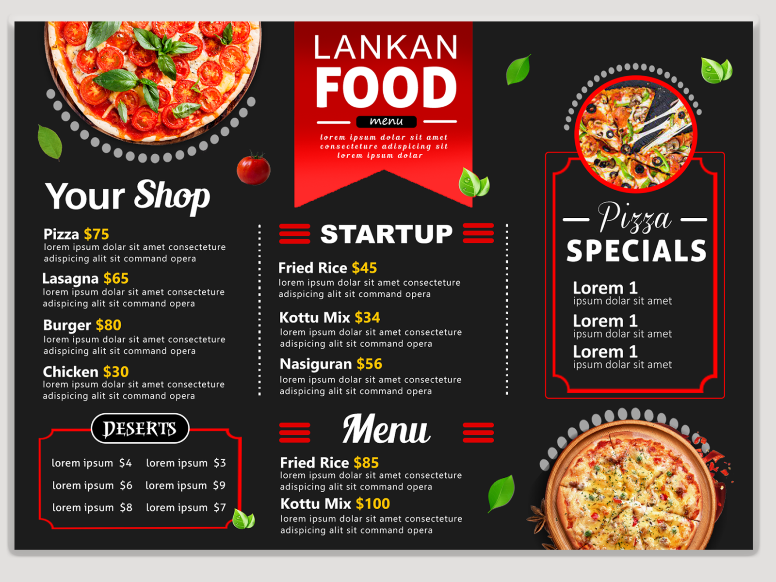 Restaurant Menu Board Design by Sakindu Fernando on Dribbble