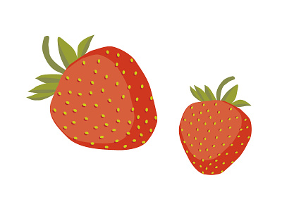 strawberries fruit illustration illustrator plant vector