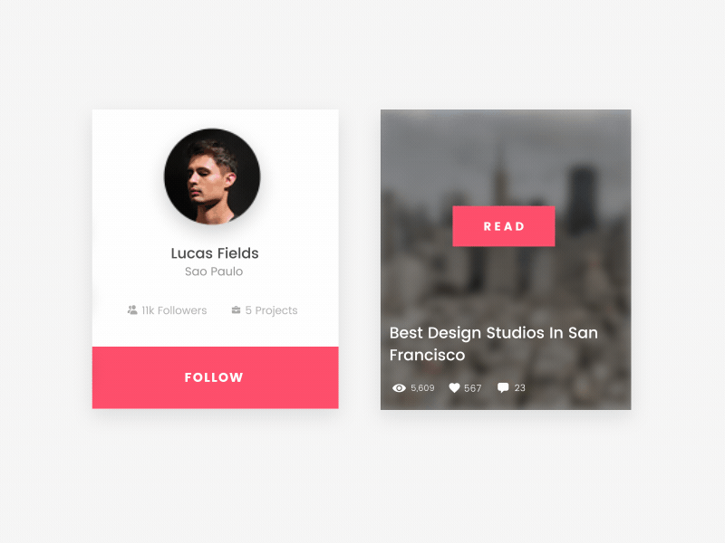 Cards Animation ae animation blog microinteractions social ui ux
