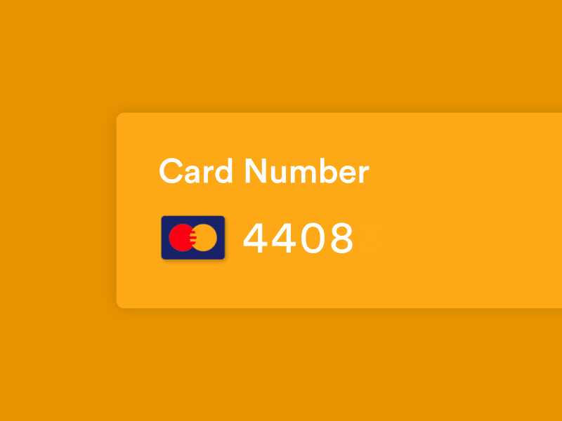 Card Type Form after effects microinteractions motion graphics payment ux