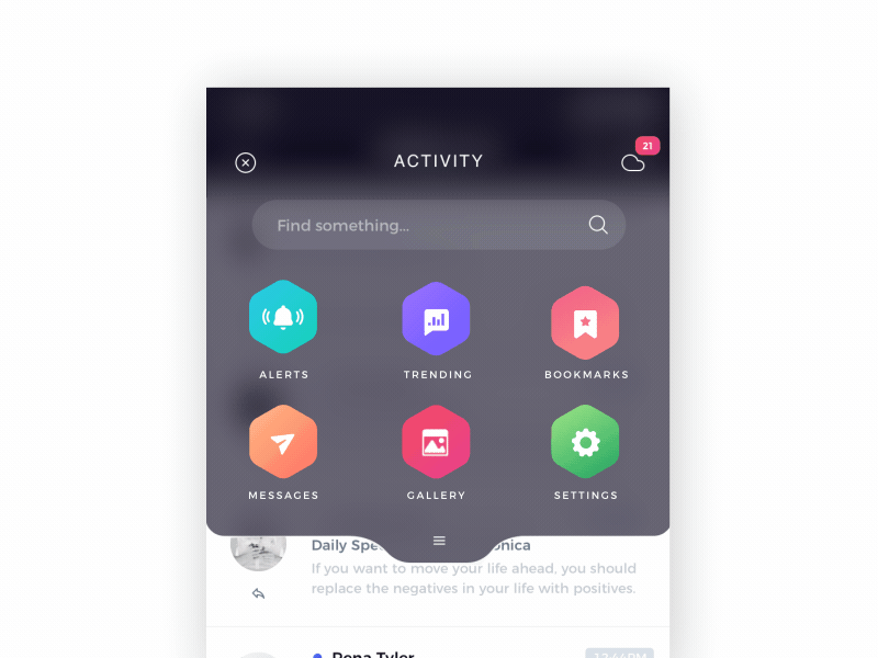 Activity Icons drawer interaction icons motion graphics after effects microinteractions ae animation ui ux