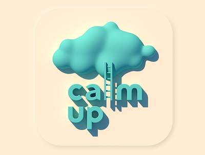 CalmUp 3d app branding design logo